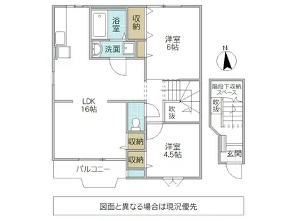 メゾンソレイユ IV(2LDK/2階)の間取り写真