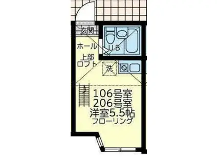 ユナイト境之谷タルトフロマージュ(ワンルーム/1階)の間取り写真