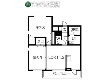 サニーハイツ(2LDK/1階)の間取り写真