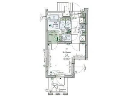  コンシェリア駒沢 THE RESIDENCE(1K/1階)の間取り写真