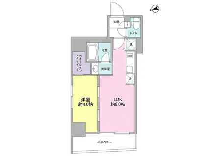 BREZZAEBISU(1LDK/7階)の間取り写真