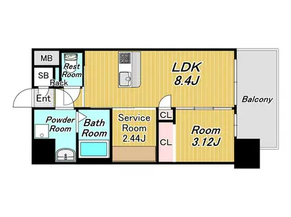 サードプレイス吉塚駅前(1SLDK/11階)の間取り写真