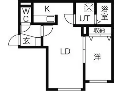 パーチェ宮の森(1LDK/3階)の間取り写真