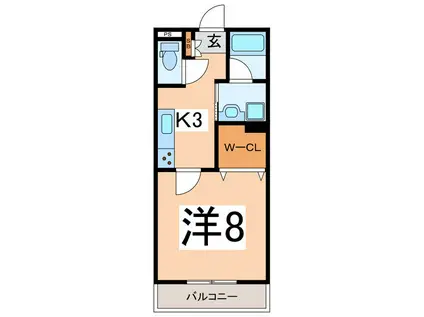 アイネット昭和(1K/3階)の間取り写真