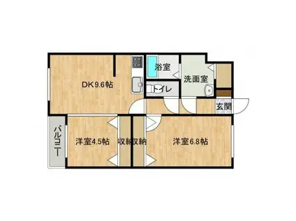 サンリッチ澄川(2DK/1階)の間取り写真