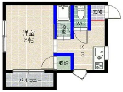 メゾン・ド・姪浜(1K/2階)の間取り写真