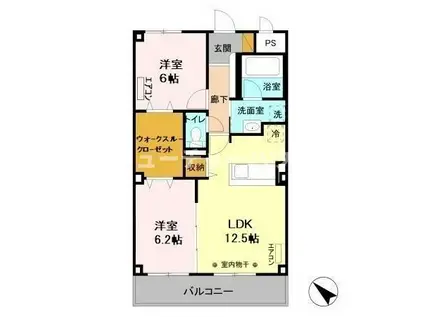 ベルグレイス(2LDK/1階)の間取り写真