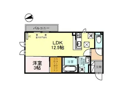 コスモハイム(2DK/1階)の間取り写真