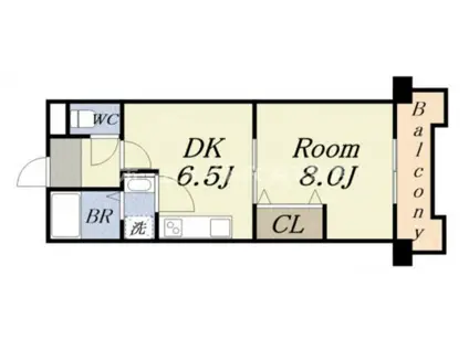 富士プラザ2中央(1DK/11階)の間取り写真