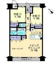 アルファスマート庭瀬駅前(2LDK/10階)の間取り写真