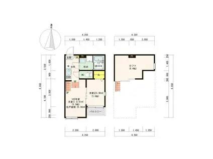 ハーモニーテラス旭ケ丘VII(2K/1階)の間取り写真