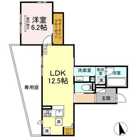 SAKURA TERRACE(1LDK/1階)の間取り写真