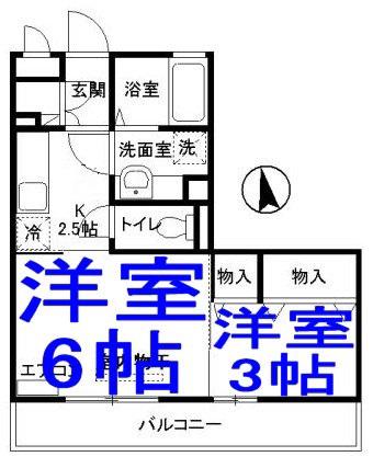 オールベルク(1K/1階)の間取り写真