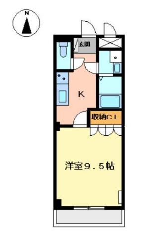 プレサス天神(1K/1階)の間取り写真