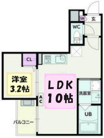 JACK UNOKII(1LDK/2階)の間取り写真