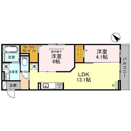 フォンテーヌ(2LDK/2階)の間取り写真