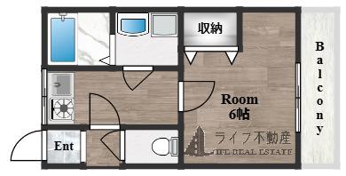 富士屋マンション(1K/3階)の間取り写真