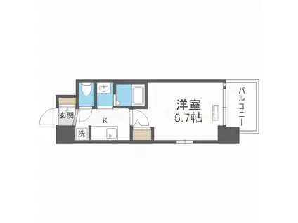 エステムコート新大阪XIVアイシー(1K/11階)の間取り写真