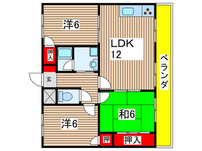 エルマーナII(3LDK/2階)の間取り写真