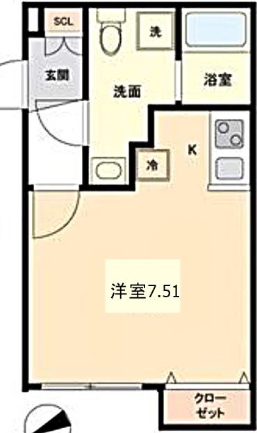 BRANCHE葵(ワンルーム/4階)の間取り写真