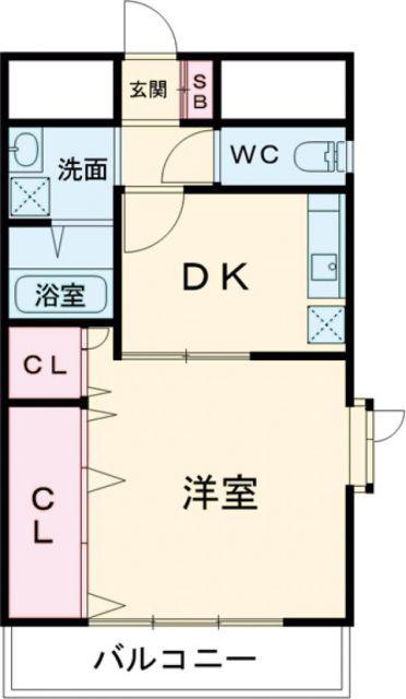 YMクレスト(1DK/5階)の間取り写真
