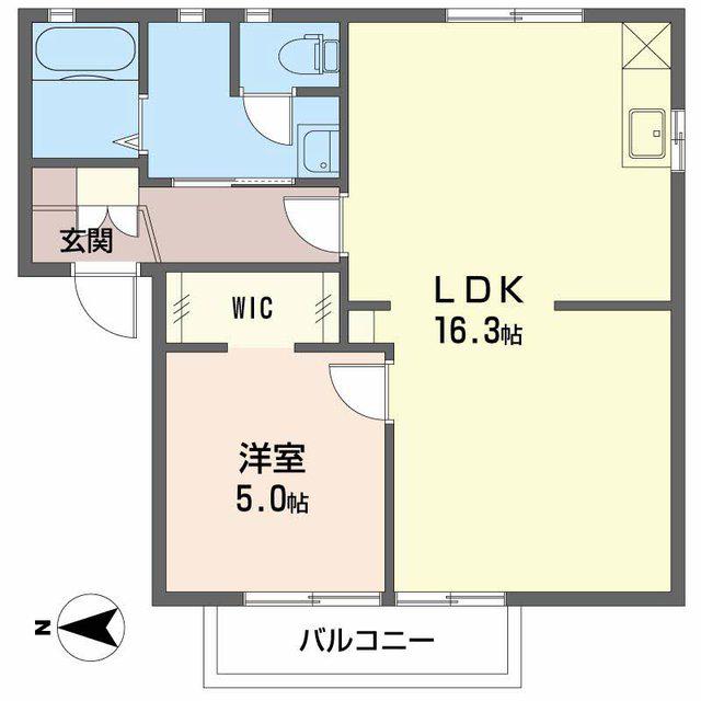 グリーンビレッジE(1LDK/2階)の間取り写真