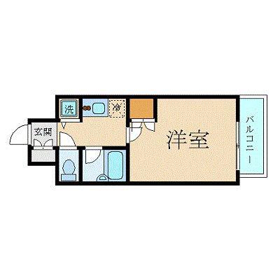 スカイコート品川大崎(1K/6階)の間取り写真