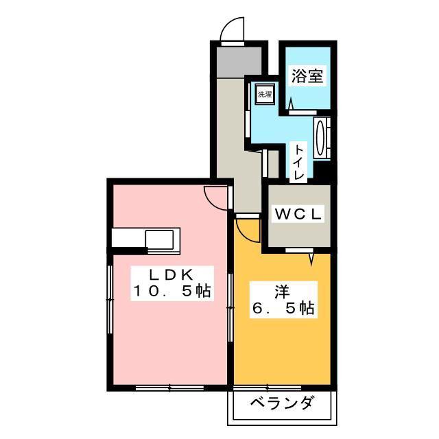 ソレアードII(1LDK/1階)の間取り写真