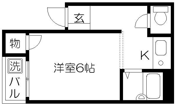 アーバンハウス北西(ワンルーム/4階)の間取り写真