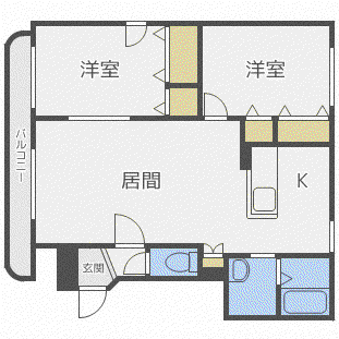 ヨシア花川(2LDK/2階)の間取り写真