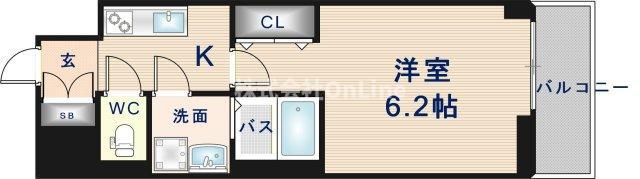 S-RESIDENCE布施AVENTRA(1K/12階)の間取り写真