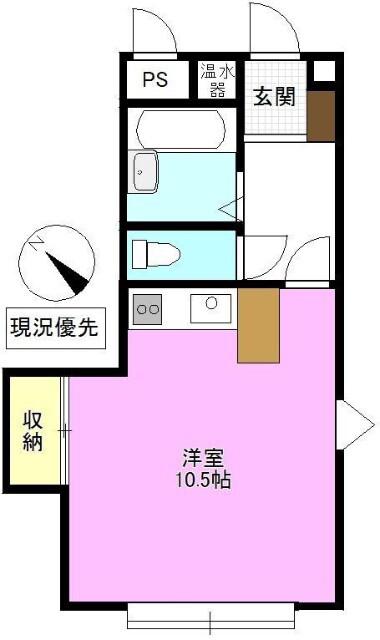 天神クレスト(ワンルーム/2階)の間取り写真