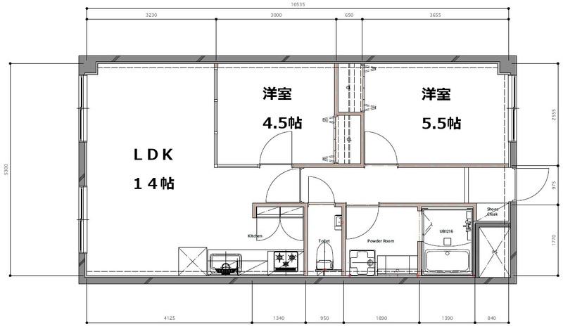 マンション南茨木(2LDK/1階)の間取り写真