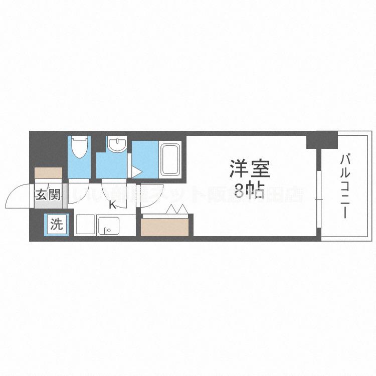 LUXE海老江Ⅱ(1K/3階)の間取り写真