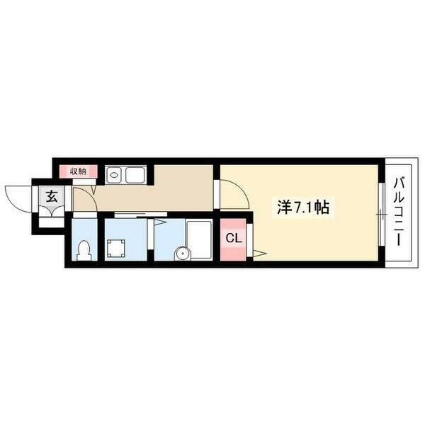 サンマール新瑞(1K/4階)の間取り写真