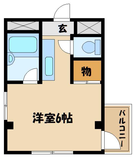 パルコモンクロダ(ワンルーム/2階)の間取り写真