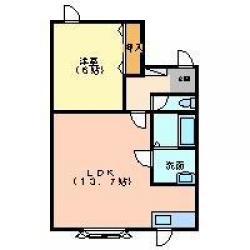トゥインクルII(1LDK/2階)の間取り写真