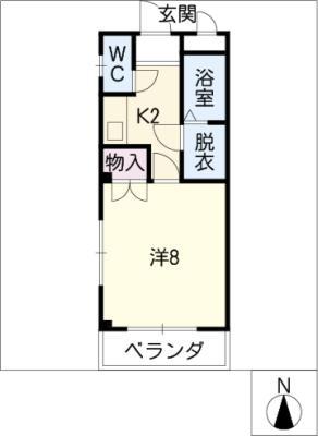 ホワイトハイツ赤池(1K/3階)の間取り写真