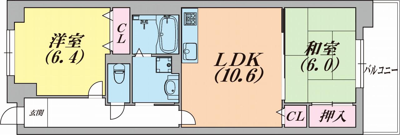 リアライズ東山(2LDK/2階)の間取り写真