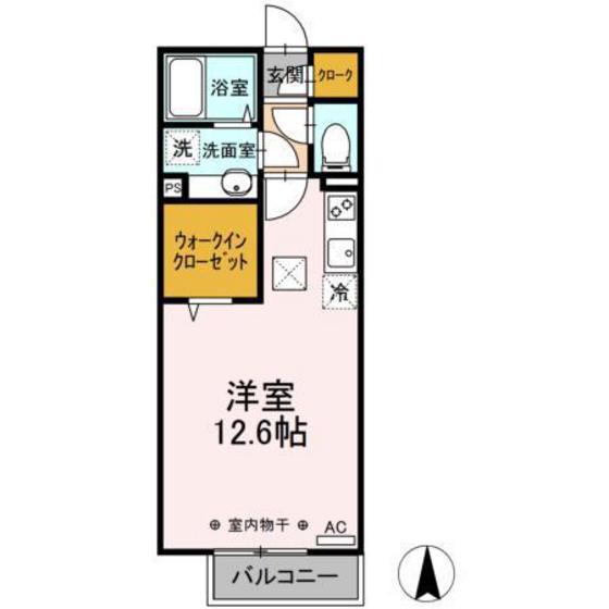 ラルーチェV(ワンルーム/1階)の間取り写真