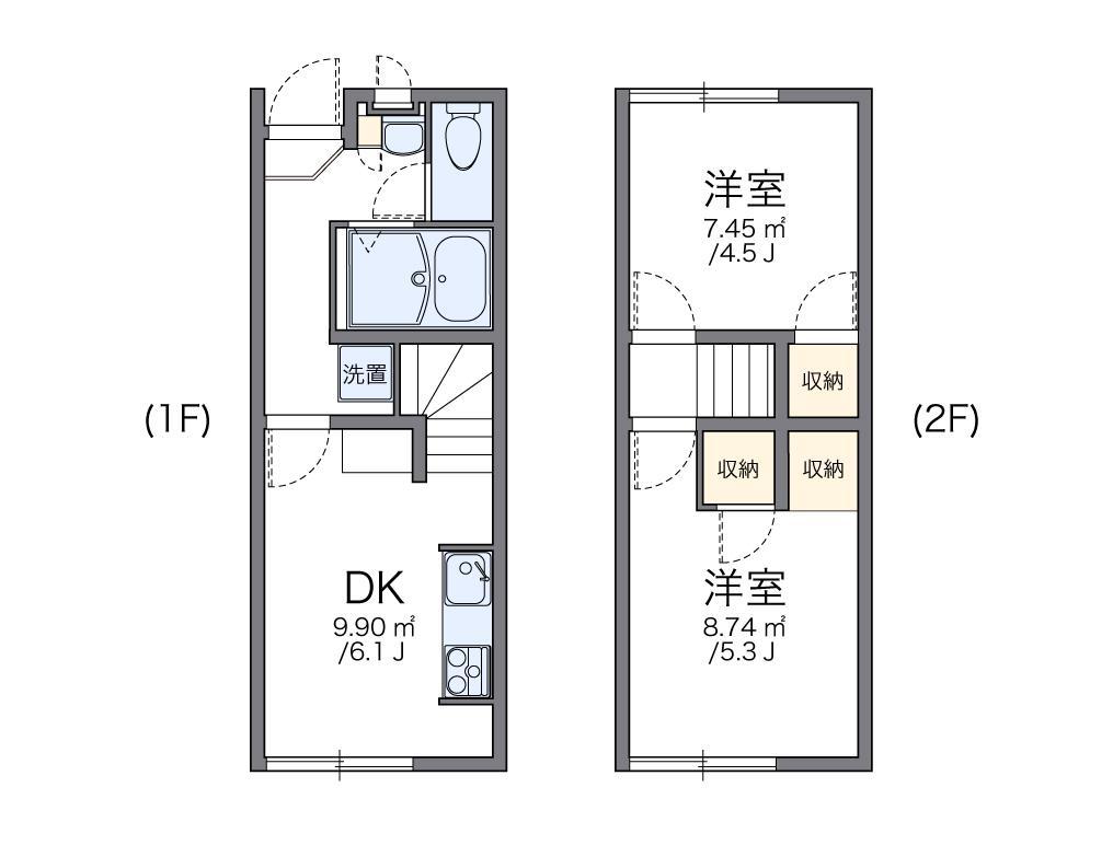 レオパレスヒロ(2DK/1階)の間取り写真