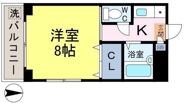 プランドールM(1K/2階)の間取り写真