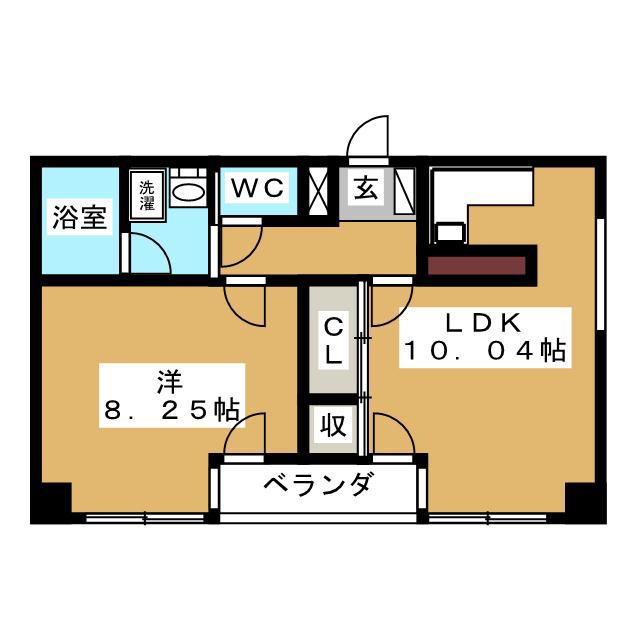ステューディオ27(1LDK/9階)の間取り写真