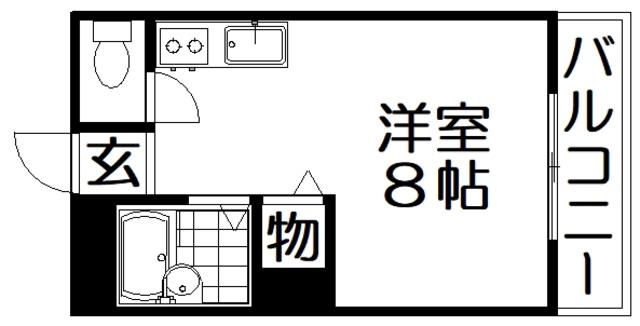 シャンテー長尾家具(ワンルーム/5階)の間取り写真