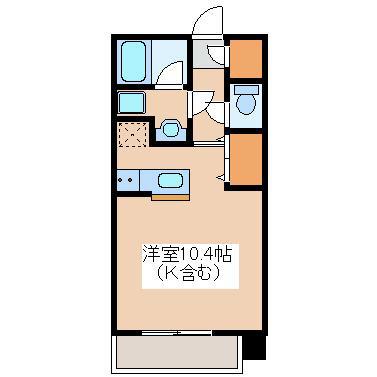 ハイトピア千葉(ワンルーム/3階)の間取り写真