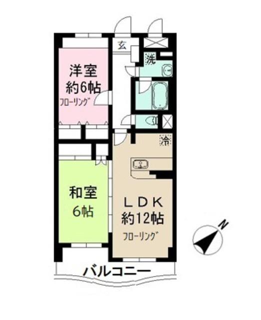 リッシュヴェールサカエ(2LDK/5階)の間取り写真