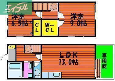 EXE COURT(2LDK/1階)の間取り写真