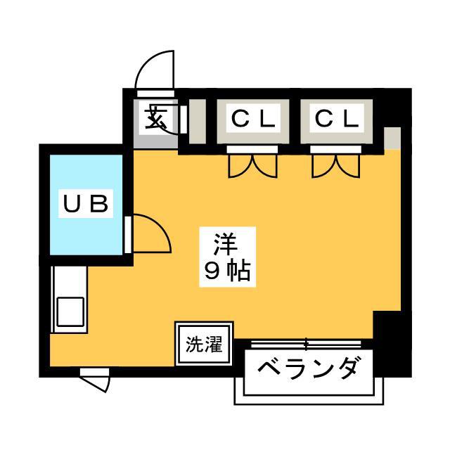 AKビル(ワンルーム/5階)の間取り写真
