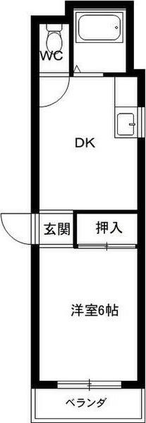 OK平野ハイツ(1DK/1階)の間取り写真