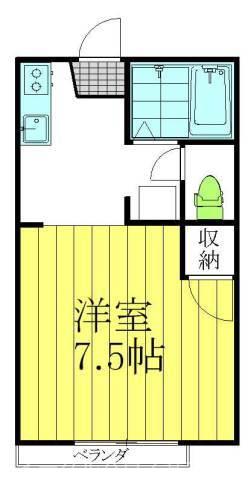 ピュアセゾン(1K/2階)の間取り写真